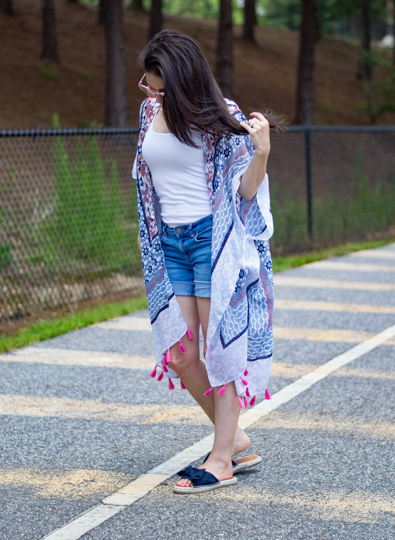 Francesca's Kimono, casual summer style, kimono coverup, Worn by Atlanta Style Blogger Erica Valentin