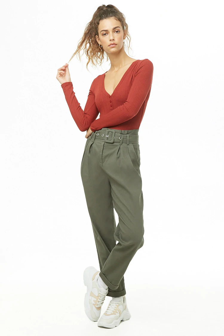 Green Paperbag Waist Pants - Atlanta Style Blogger Erica Valentin