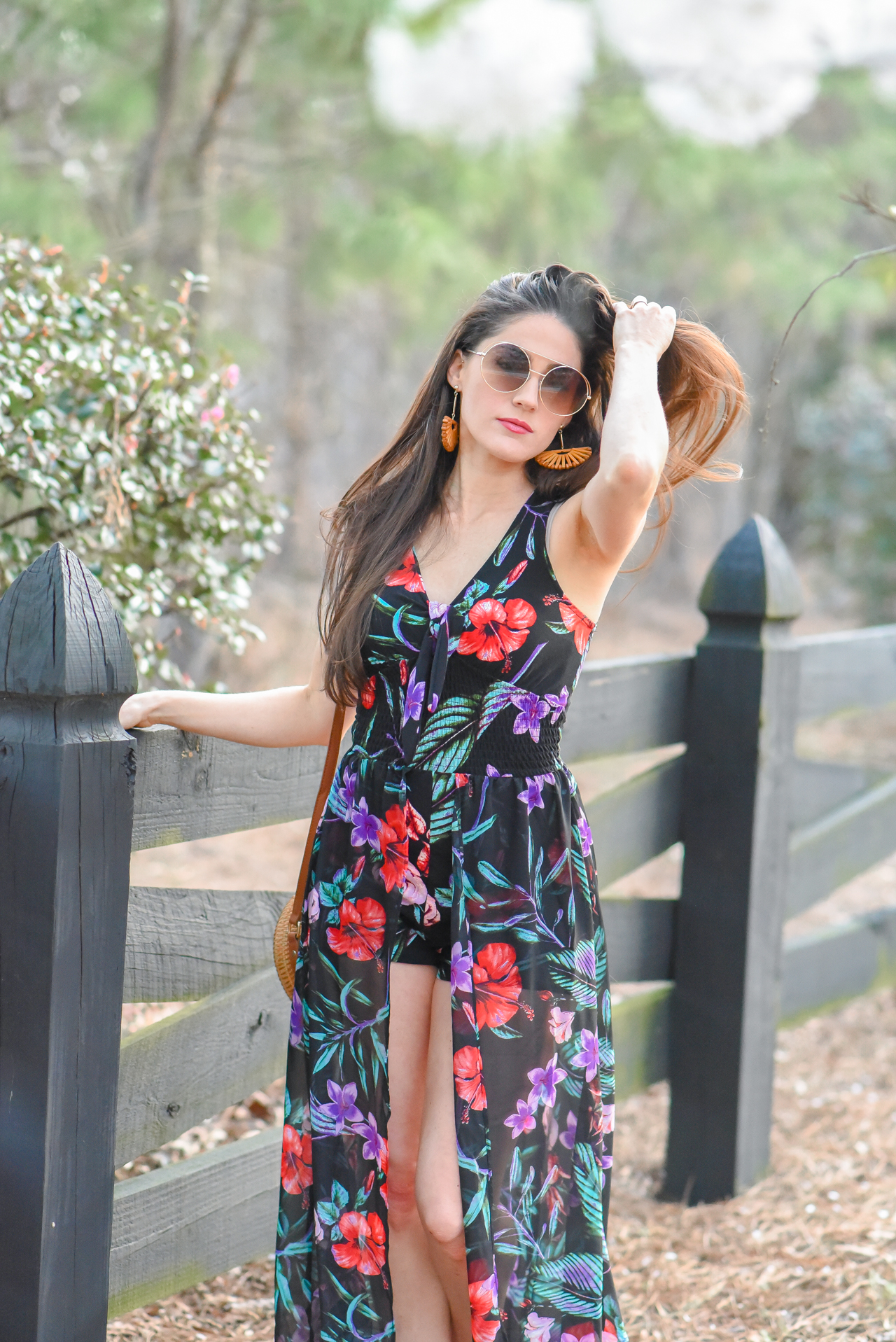 Wal-Mart We Dress America - Floral Maxi Romper and Huarache Sandals by Atlanta Style Blogger Erica Valentin