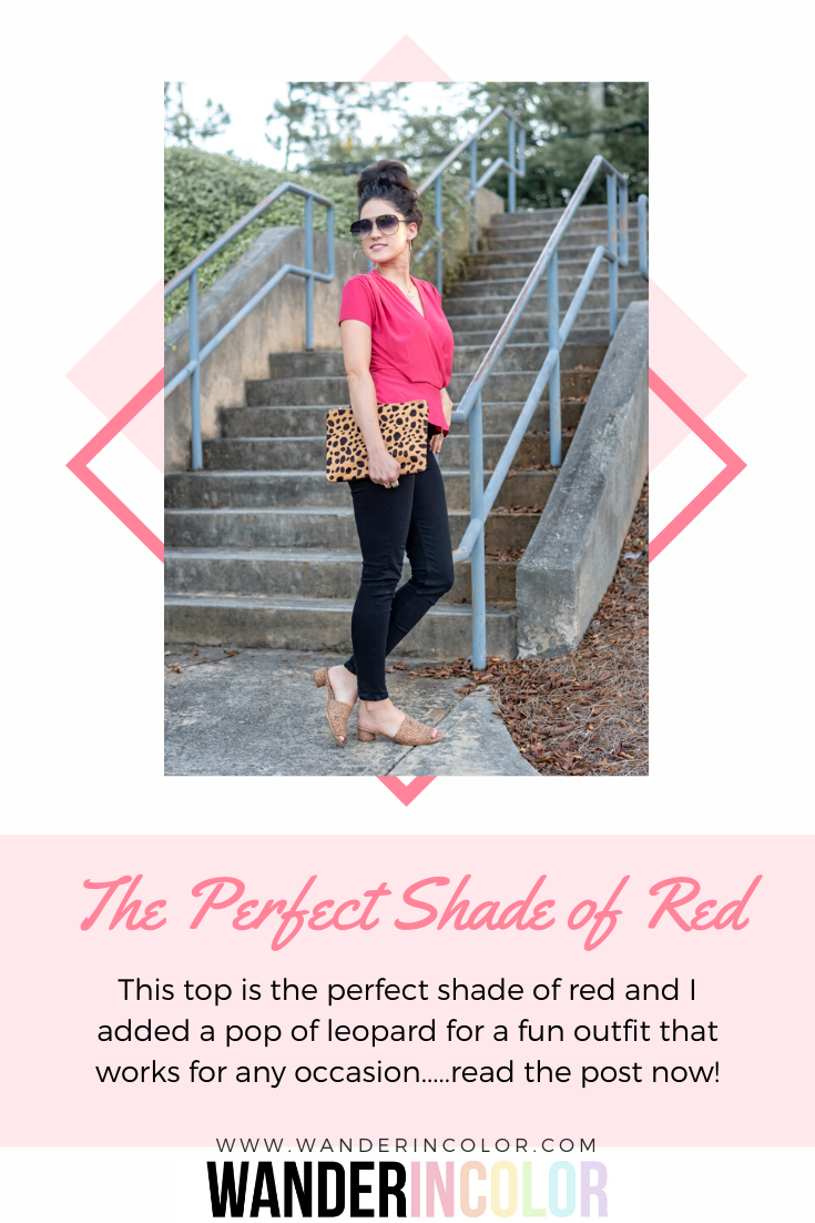 red tops, the perfect shade of red, atlanta bloggers, style bloggers in atlanta, outfit ideas, fall outfit ideas, summer outfit ideas, leopard clutch bag