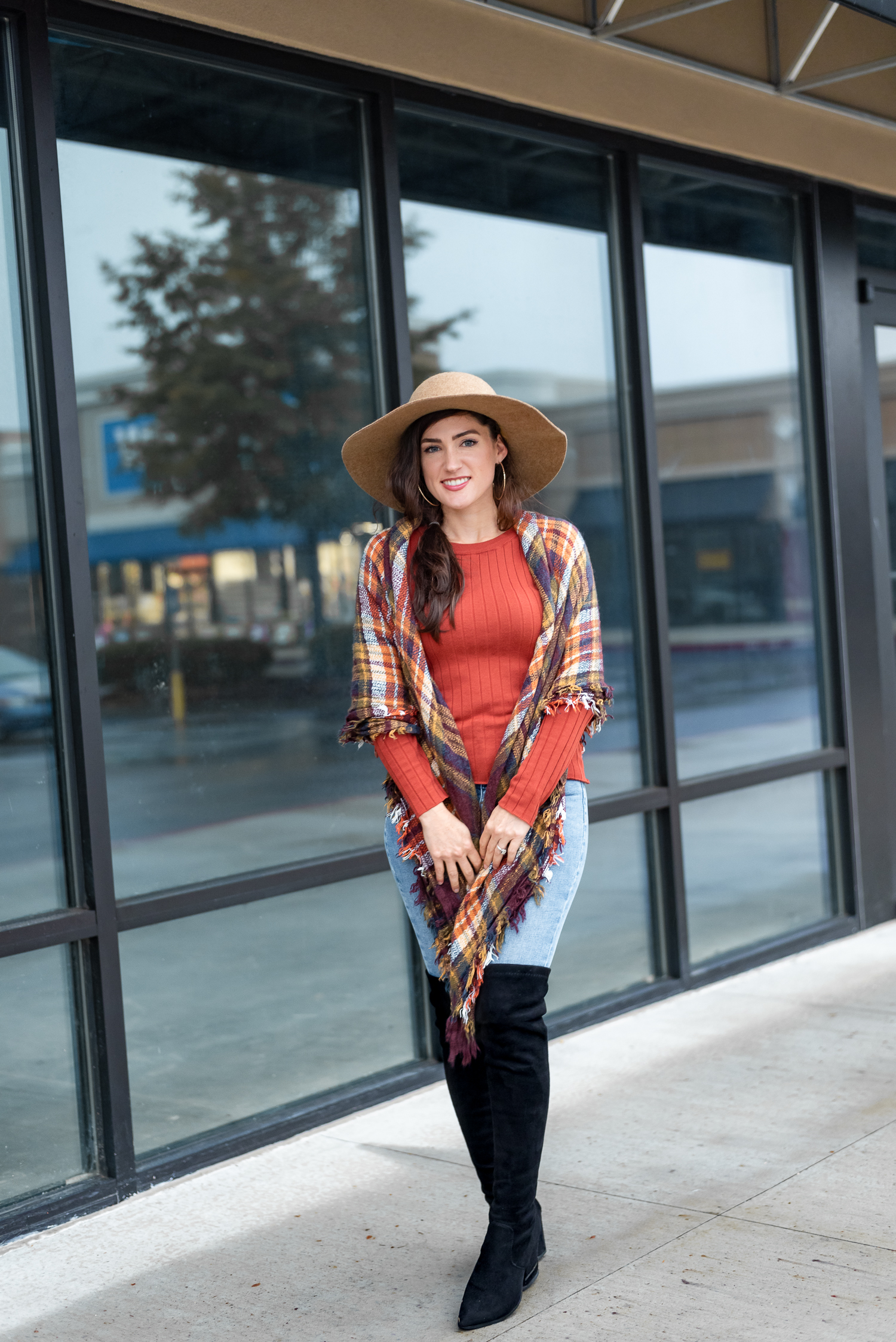 OTK Boots & Blanket Scarf style by Atlanta Fashion Blogger Erica Valentin