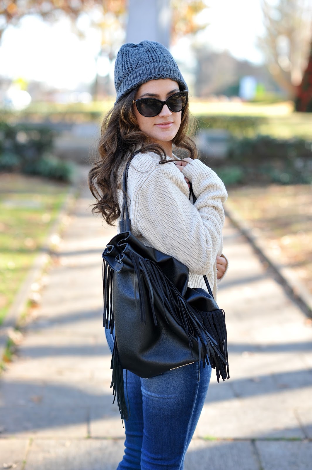 Lace up sweater, tie front sweater fall outfit ideas, atlanta style bloggers