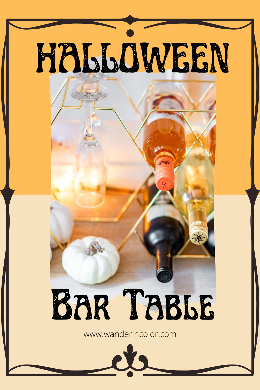 Halloween Bar Table, Halloween home decor, halloween bar car style